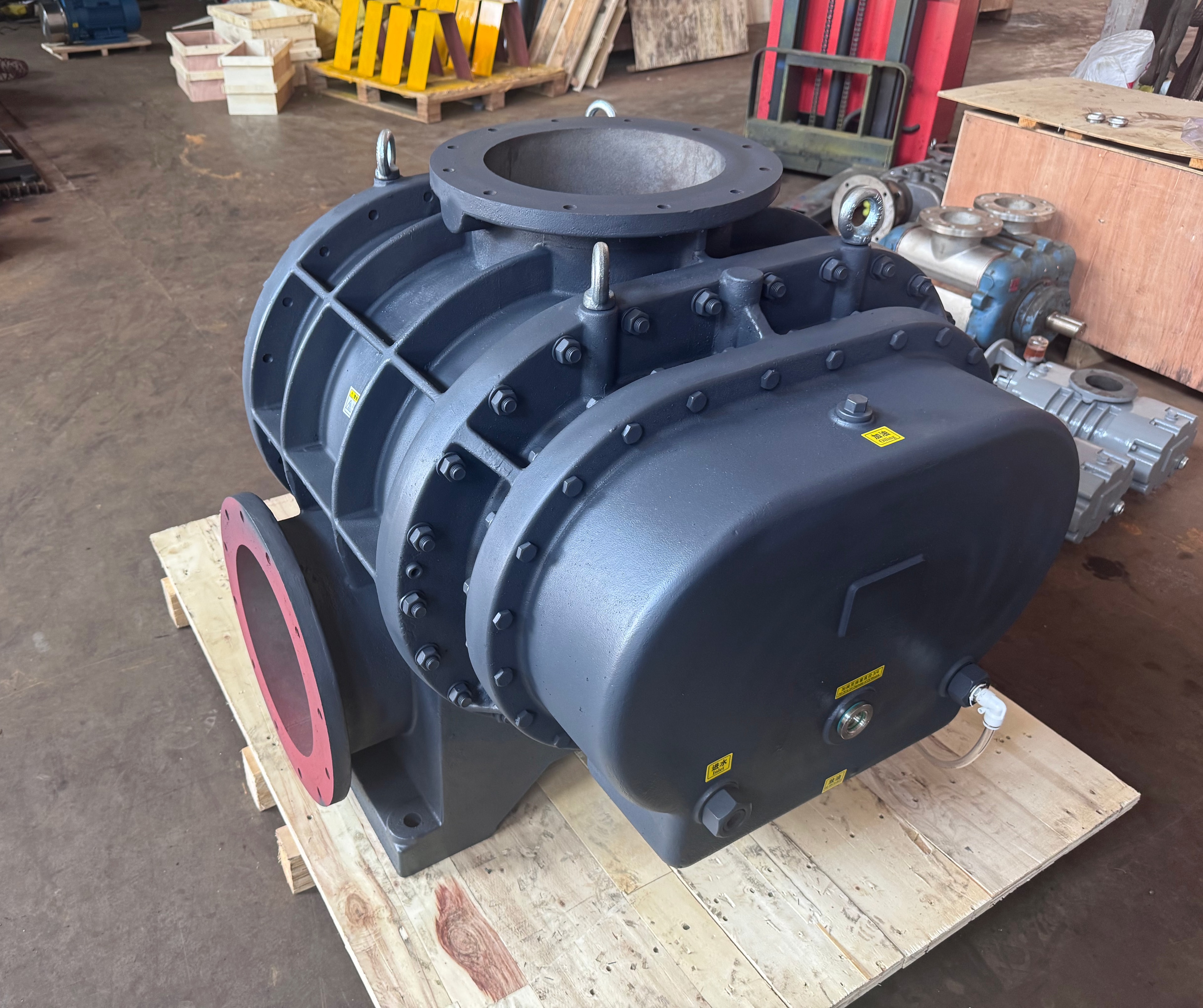 ZJ Series Roots vacuum pump — flange port view