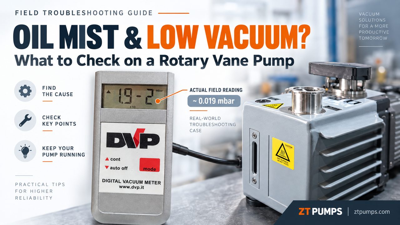 Rotary Vane Vacuum Pump Blowing Oil Mist and Not Reaching Ultimate Pressure? What to Check